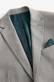 Grey Regular Fit Textured Suit Jacket - Image 9 of 11