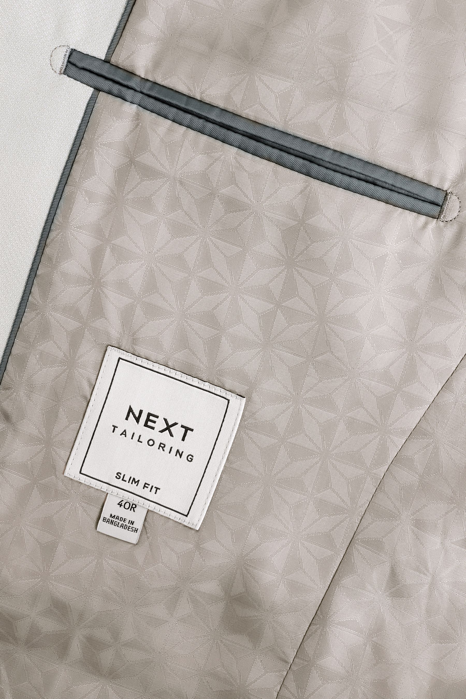 Ecru Slim Fit Textured Suit Jacket
