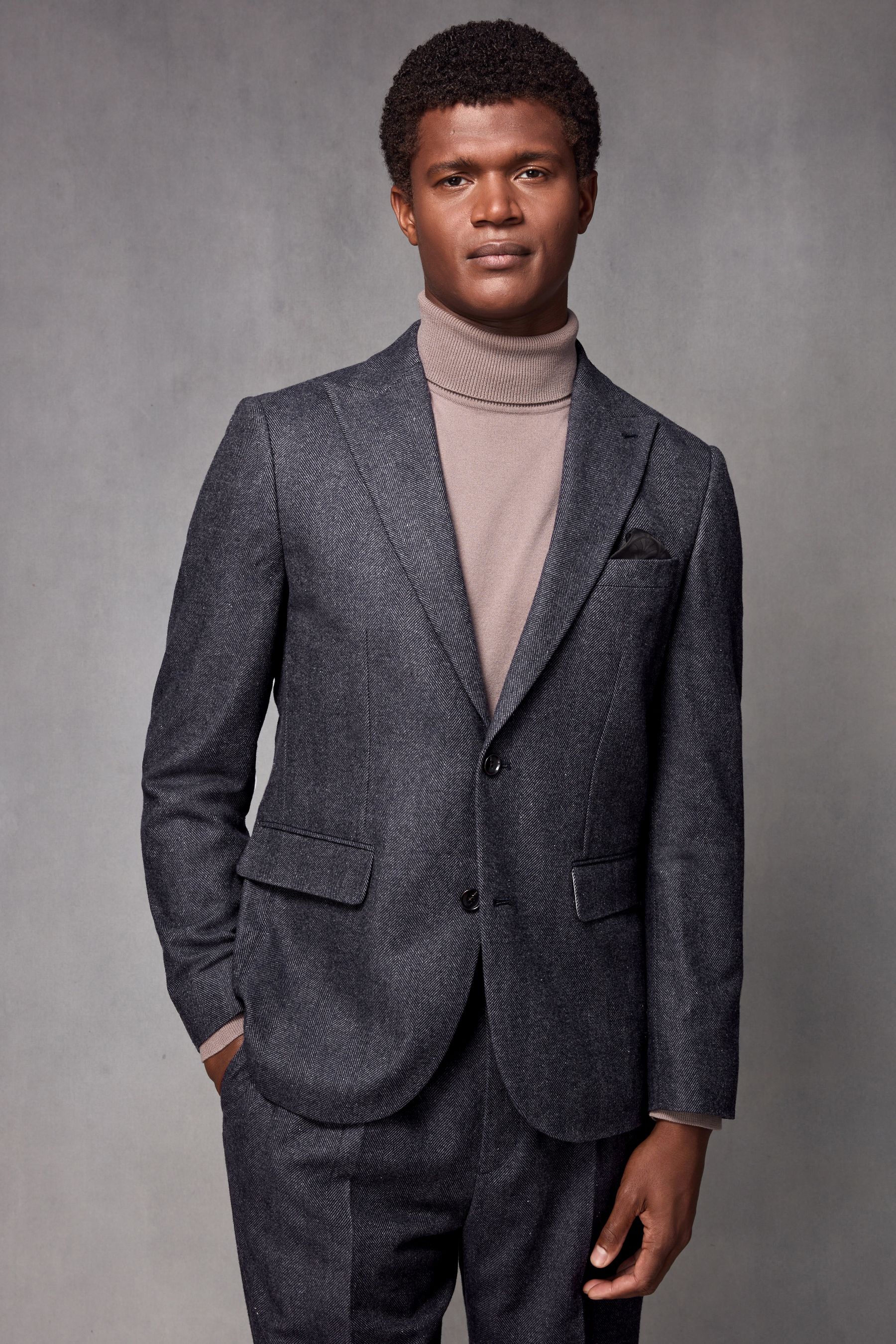 Grey suit jacket navy trousers hot sale