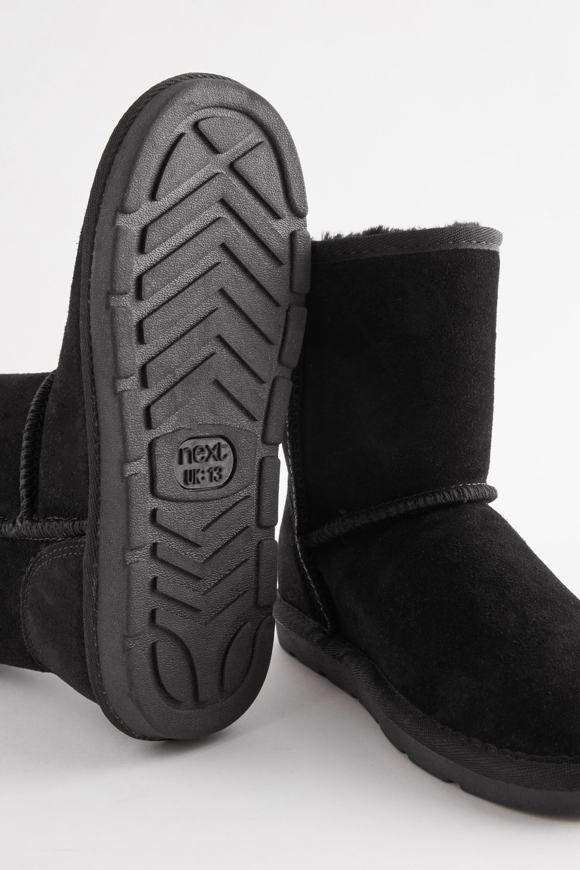 Black Tall Warm Lined Water Repellent Suede Pull-On Boots - Image 5 of 6