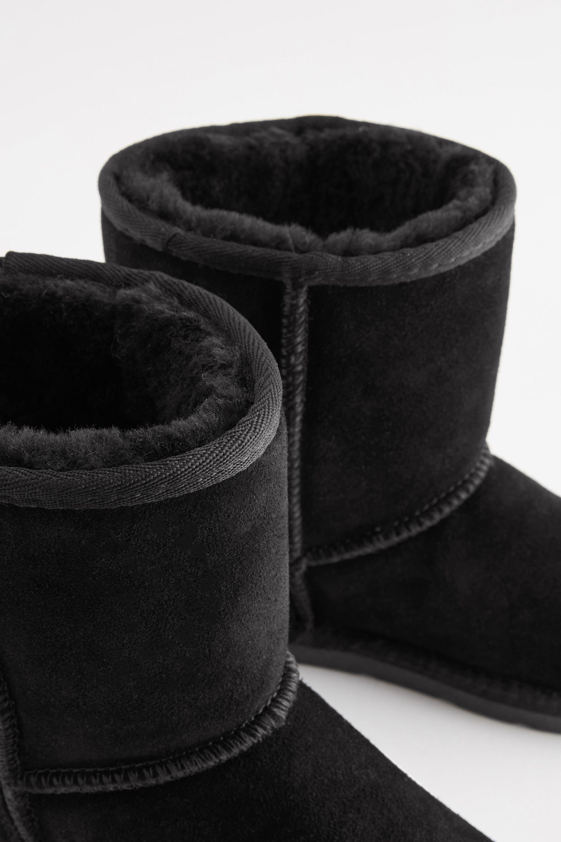 Black Tall Warm Lined Water Repellent Suede Pull-On Boots - Image 7 of 7