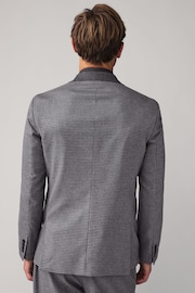 Grey Puppytooth Textured Single Breasted Suit Jacket - Image 3 of 12