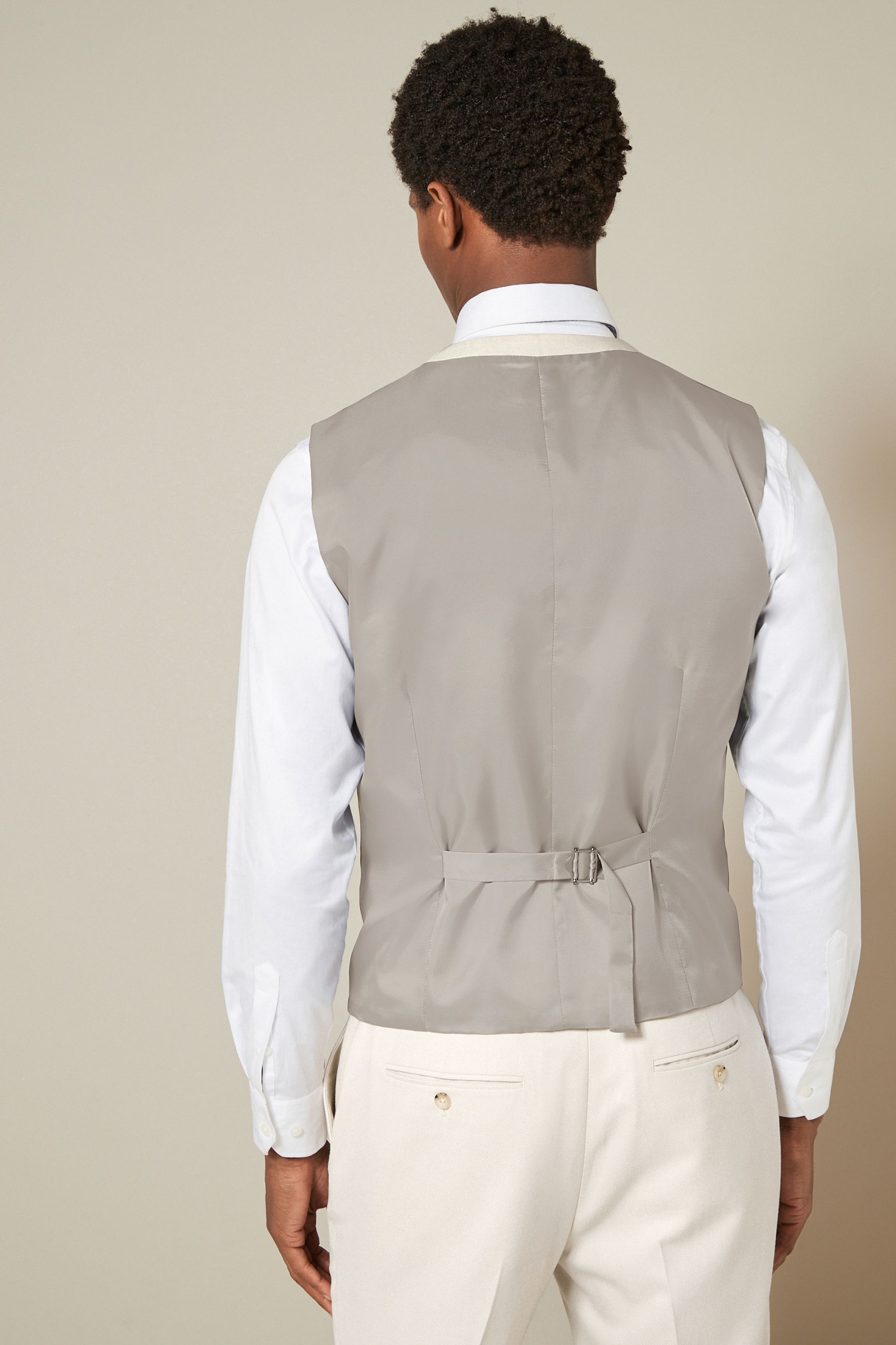 Buy Ecru Textured Suit: Waistcoat from the Next UK online shop