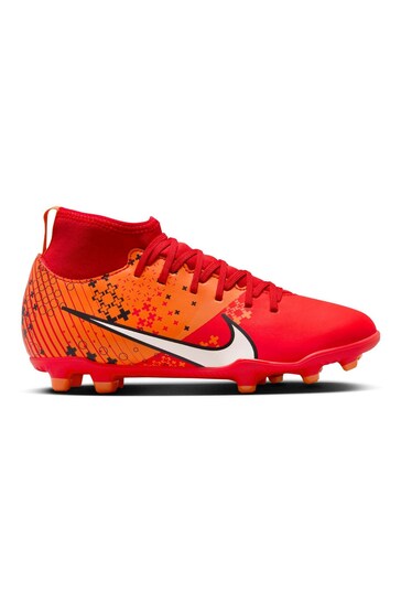 Nike Red Jr. Mercurial Zoom 15 Club Firm Ground Football Boots