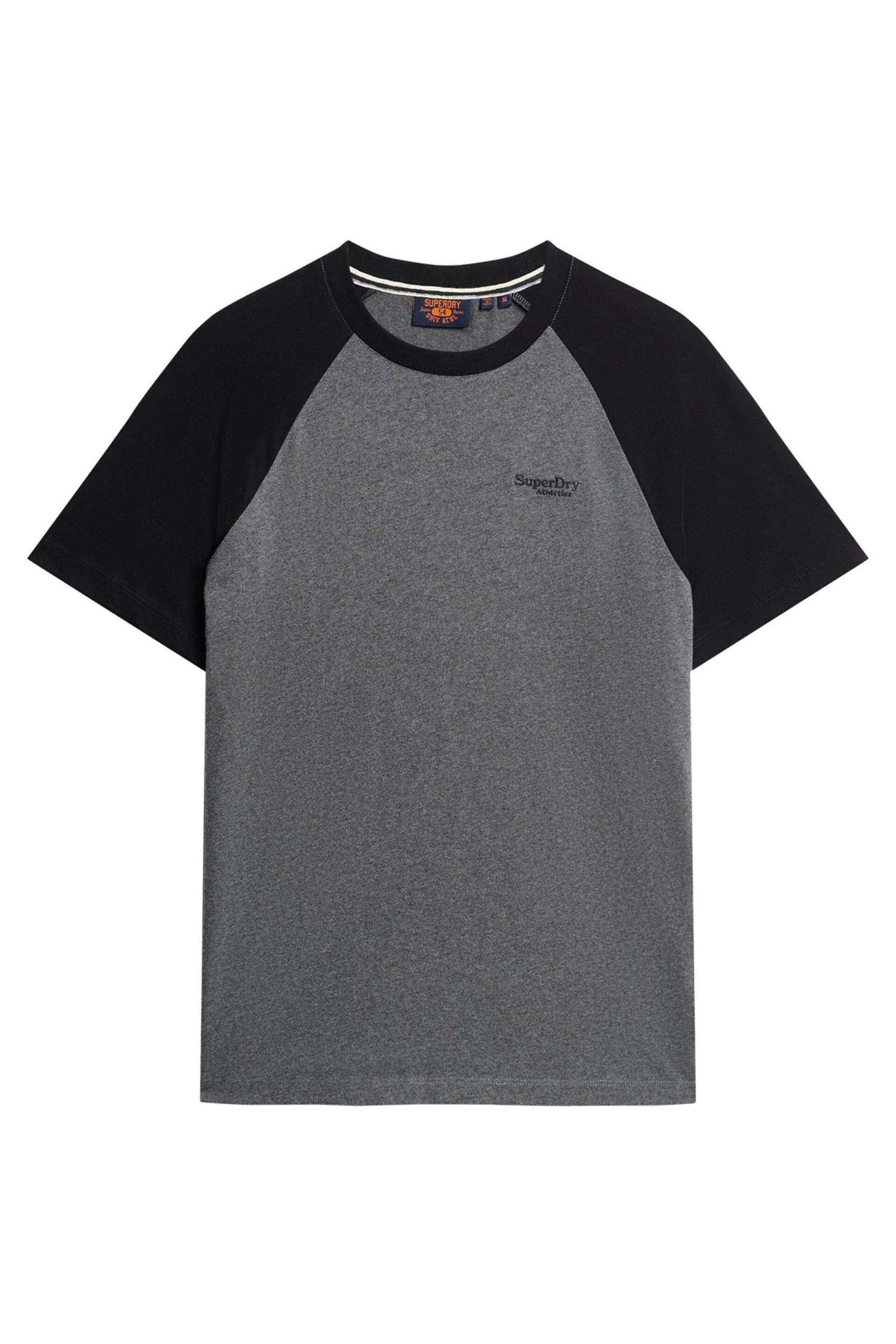 Superdry Grey Essential Logo Baseball T-Shirt - Image 4 of 6
