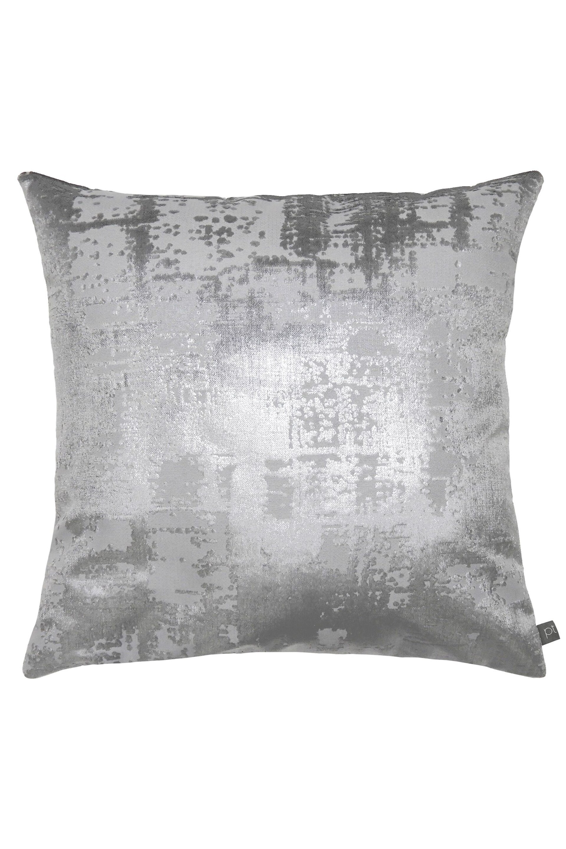 Prestigious Textiles Anthracite Silver Aphrodite Velvet Feather Filled Cushion - Image 2 of 4