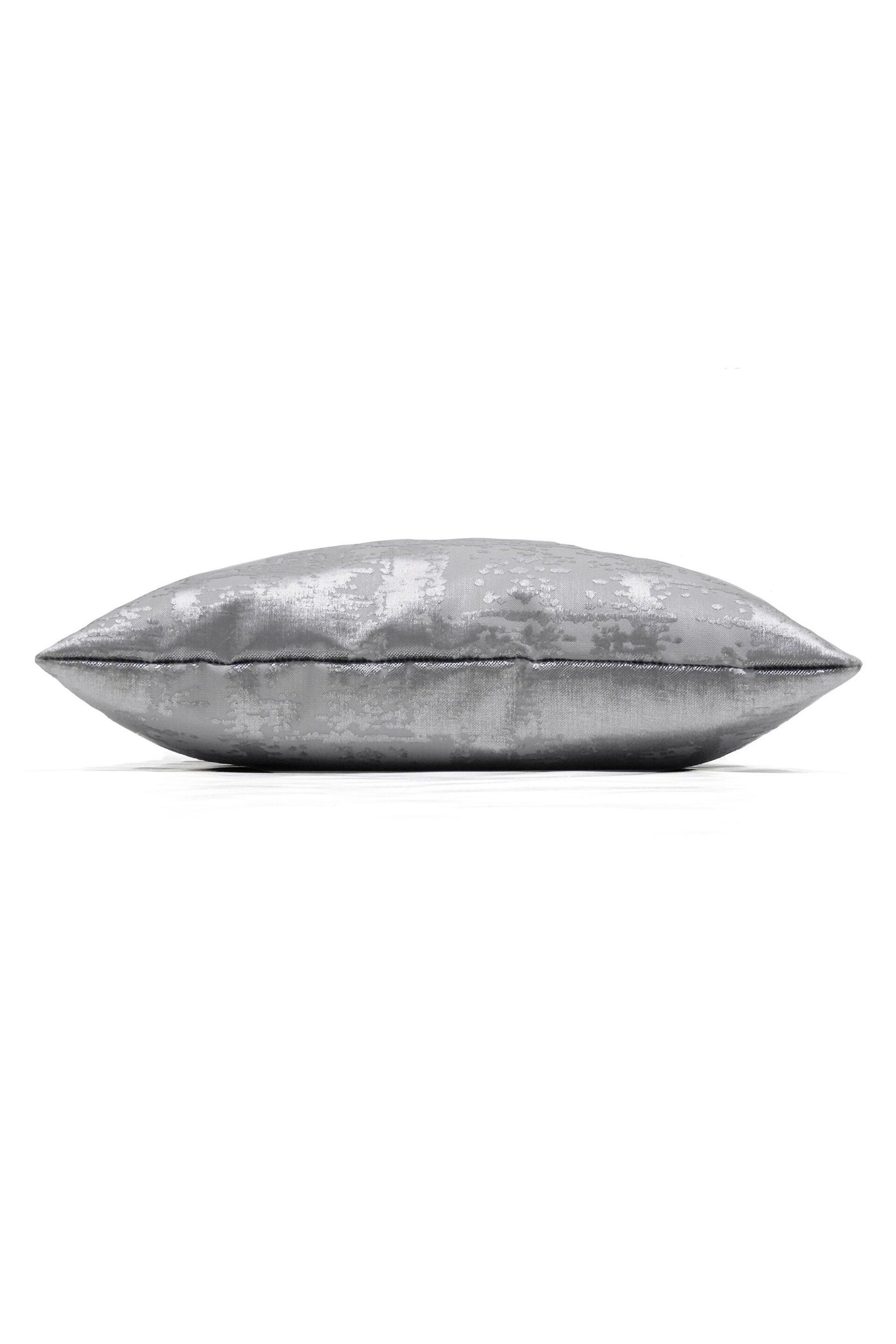 Prestigious Textiles Anthracite Silver Aphrodite Velvet Feather Filled Cushion - Image 3 of 4