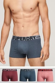 Superdry Blue Organic Cotton Trunks Triple Pack - Image 1 of 2