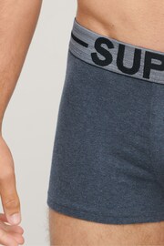 Superdry Blue Organic Cotton Trunks Triple Pack - Image 2 of 2