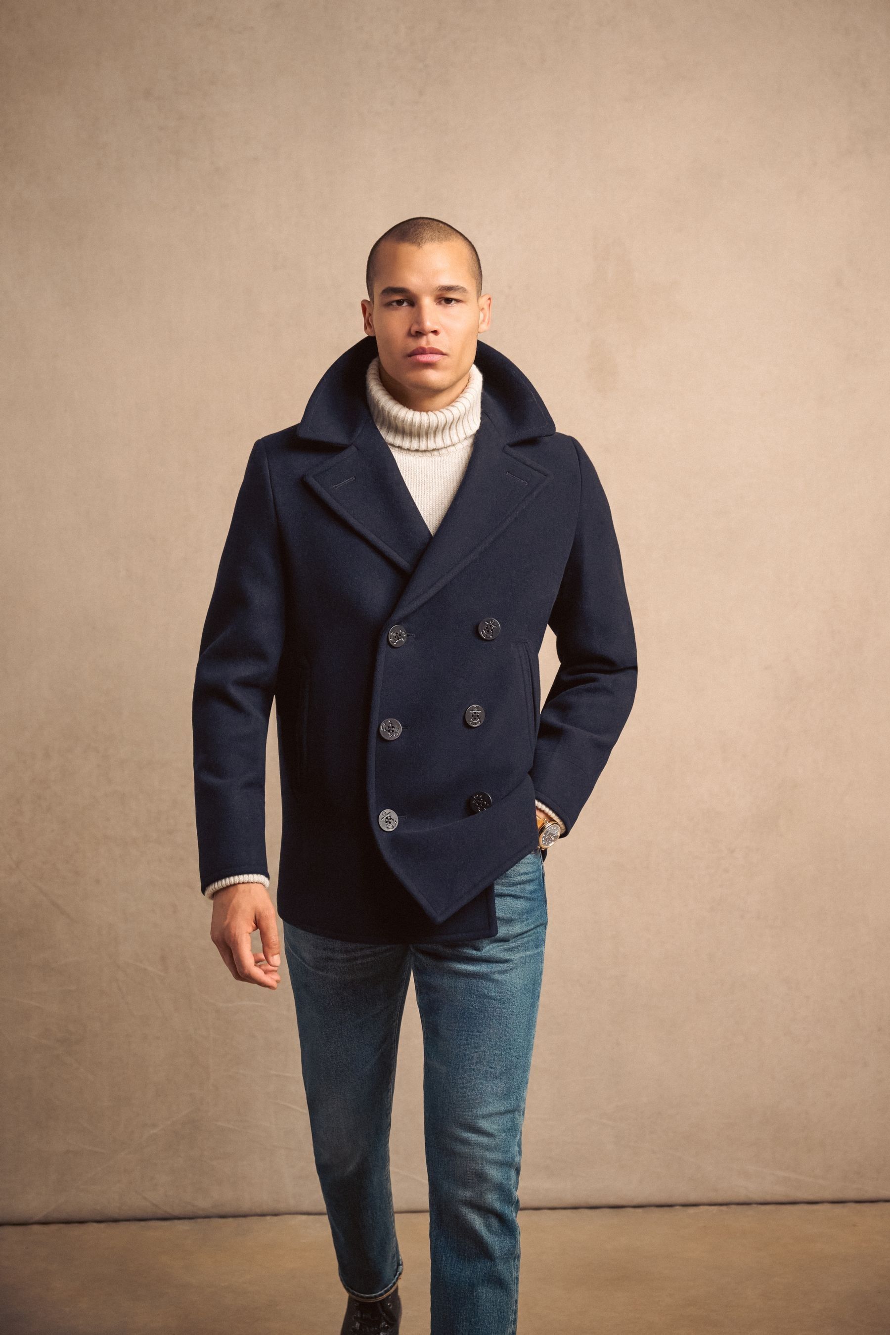 Superdry navy coat deals