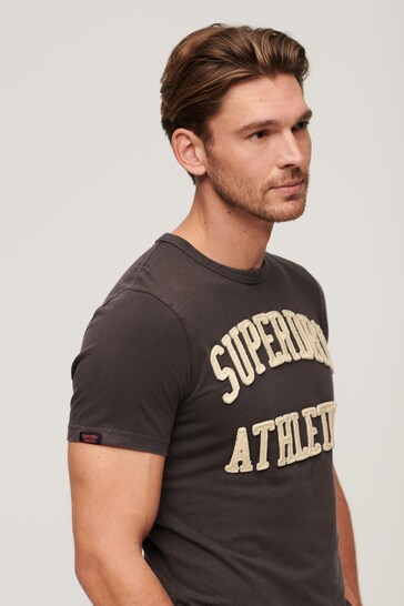 Superdry Dark Grey Vintage Athletic Short Sleeve T-Shirt