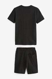 Black/Grey Colourblock T-Shirt And Shorts Set (3-16yrs) - Image 2 of 2