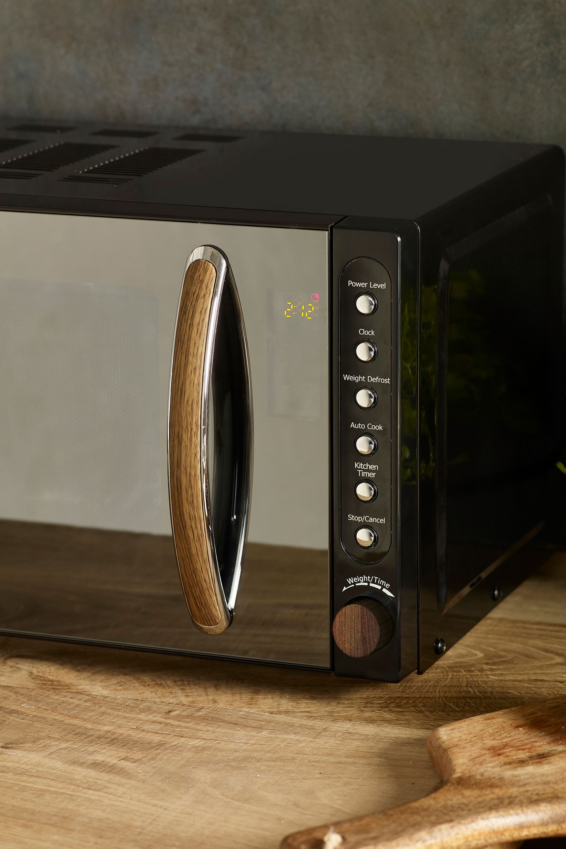 Black and shop wood microwave