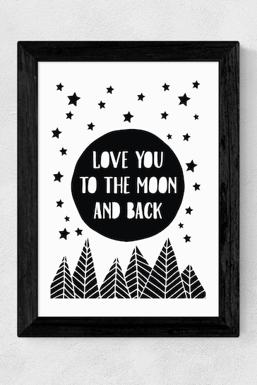 East End Prints Black To The Moon Print