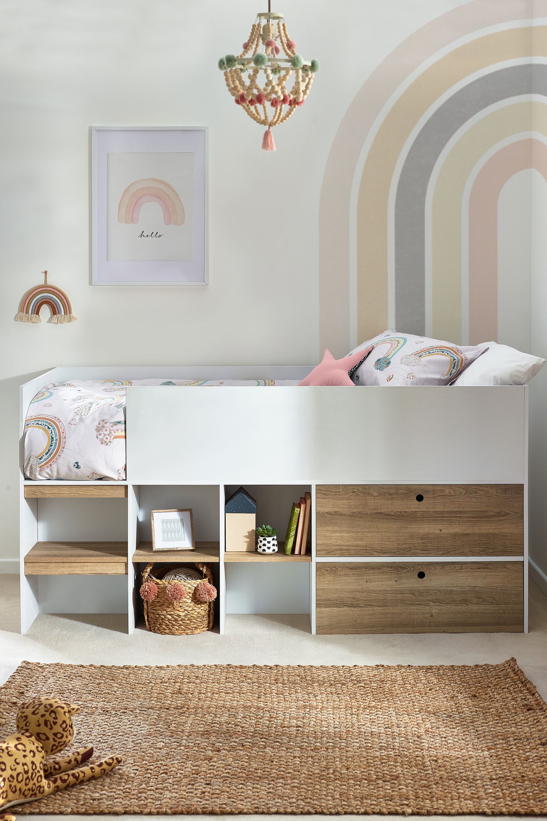 Kids white storage bed online