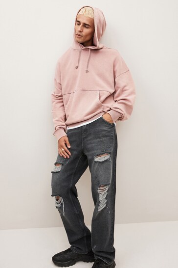Pink EDIT Oversized Washed Hoodie