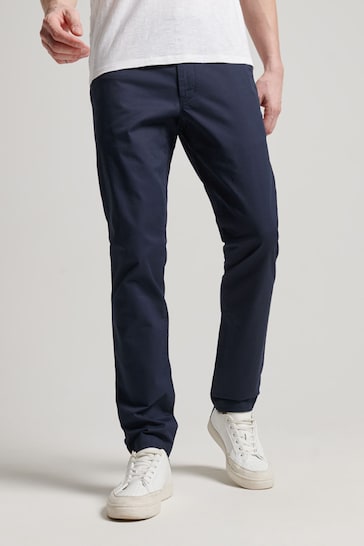 Buy Superdry Blue Slim Tapered Stretch Chinos Trousers from the Next UK ...