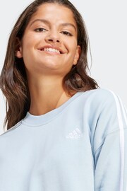 adidas Blue Sportswear Essentials 3-Stripes Sweatshirt - Image 2 of 3