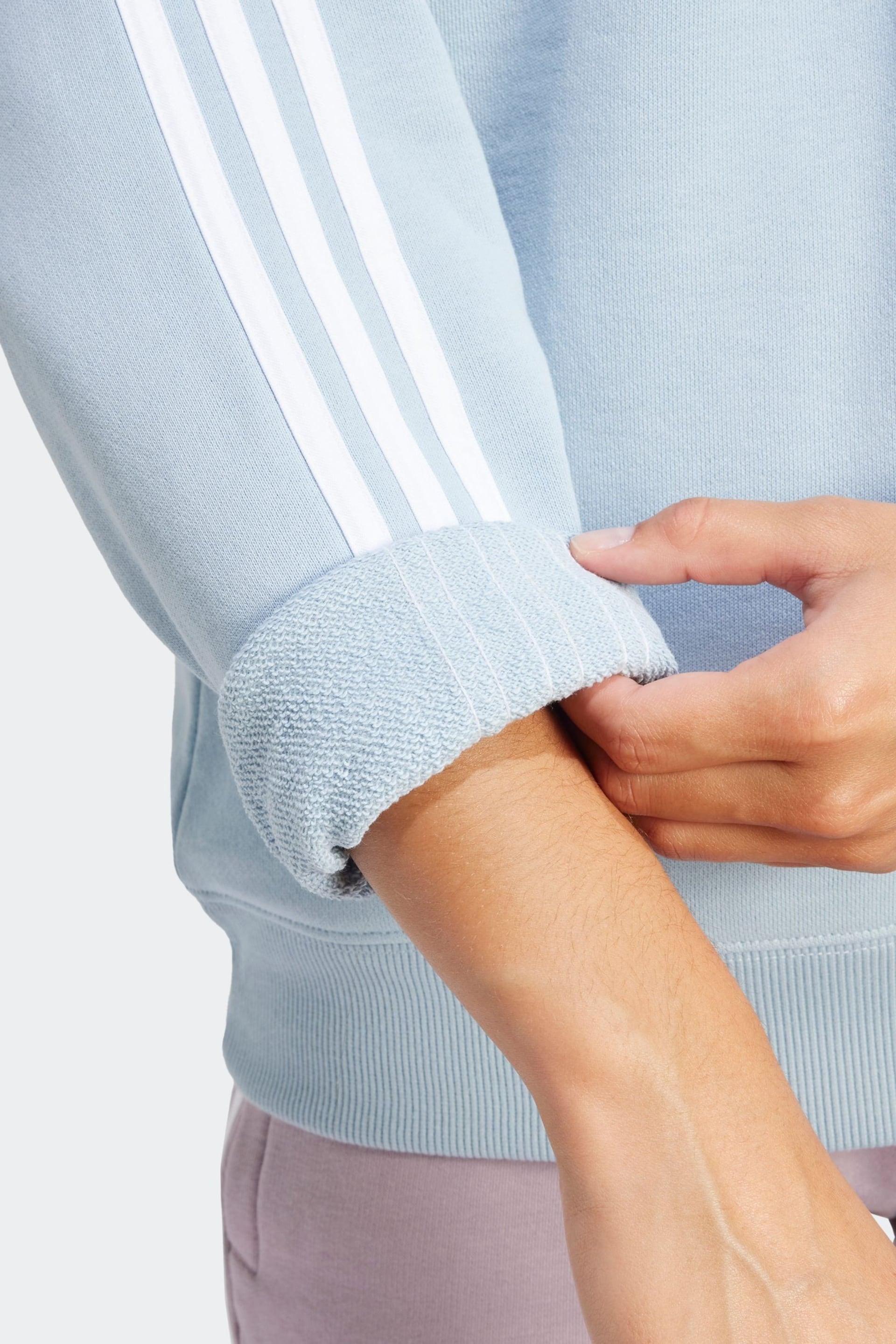 adidas Blue Sportswear Essentials 3-Stripes Sweatshirt - Image 3 of 3