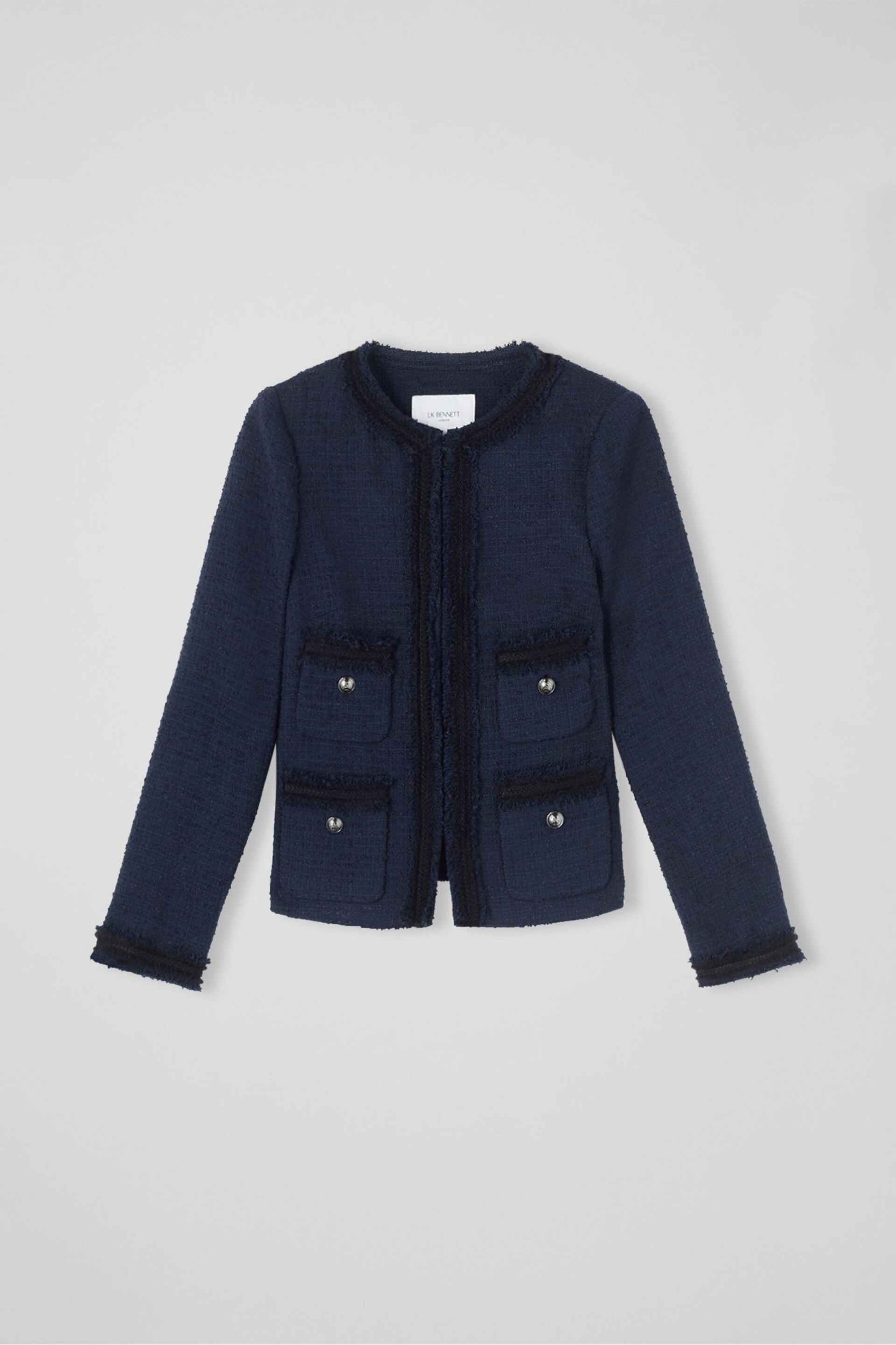 LK Bennett Charlee Cotton Blend Tweed Jacket - Image 5 of 5