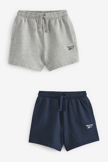 Reebok Junior 2 Pack Navy/Grey Sweat Shorts