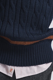 Aubin Blue Hobbs Cricket Wool Slipover - Image 6 of 7