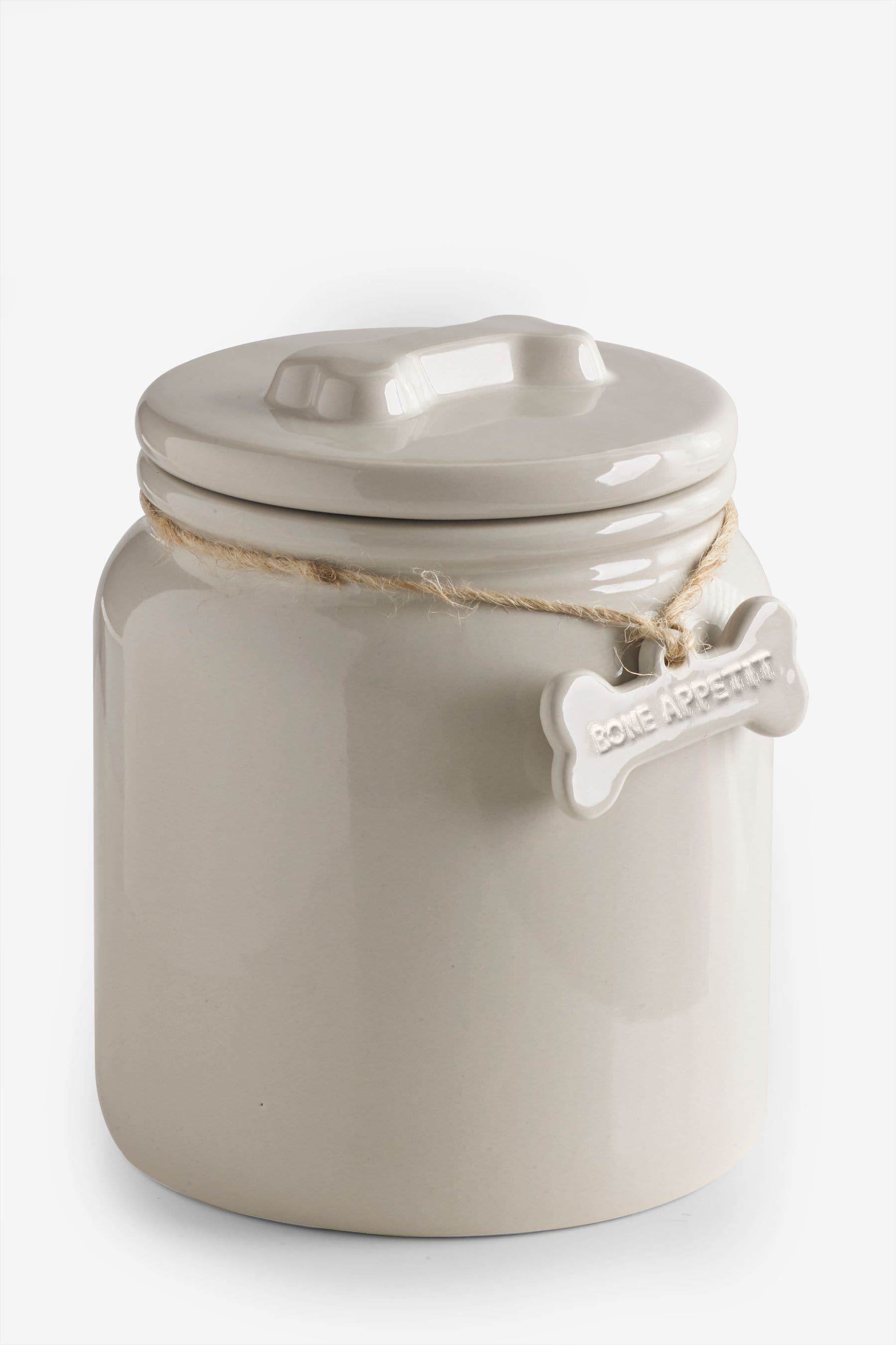 Dog treat top ceramic jar