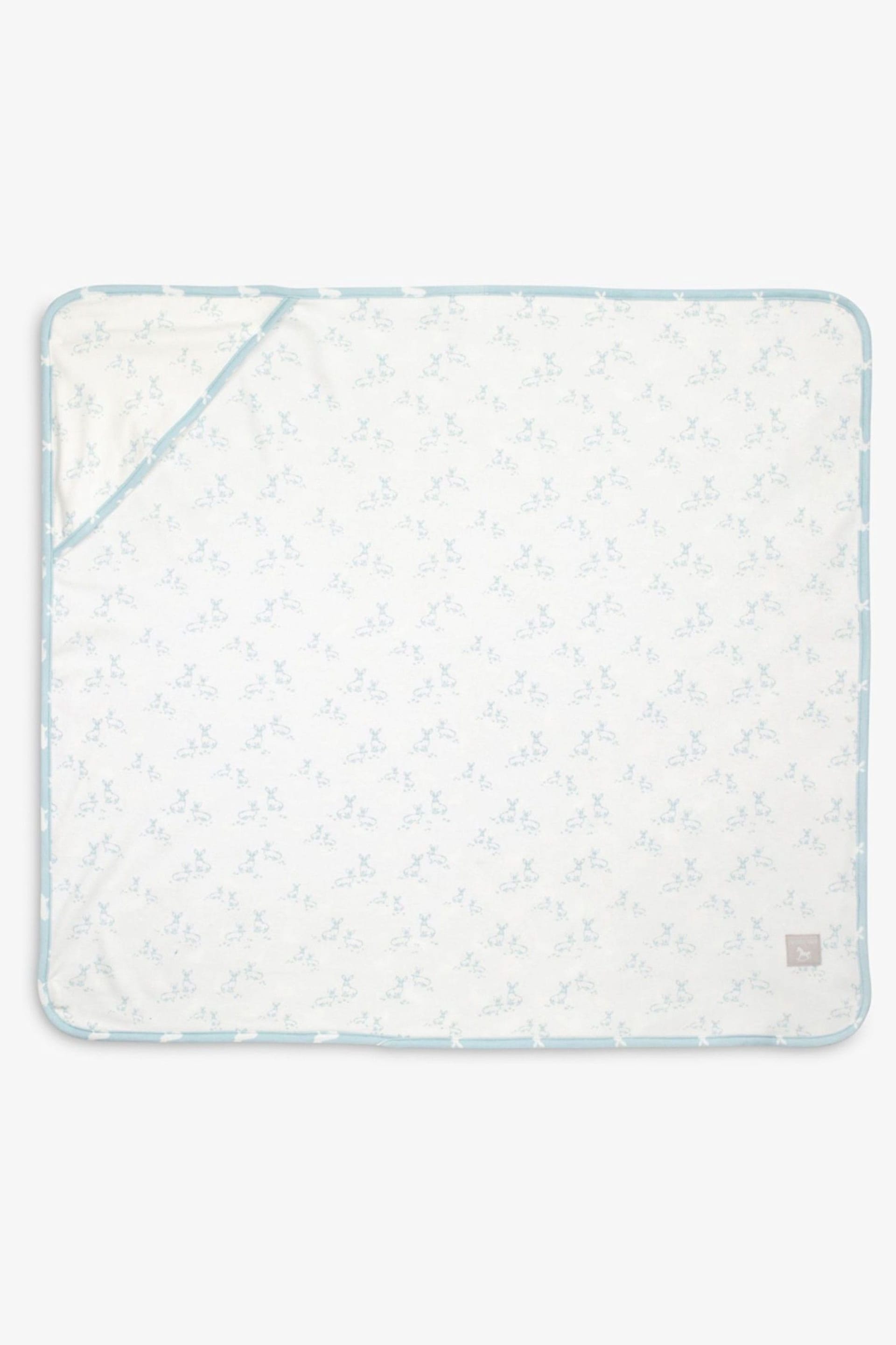 The Little Tailor Blue Baby Soft Jersey Easter Bunny Print Blanket - Image 2 of 7