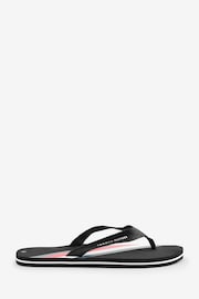 Tommy Hilfiger Black Stripe Flip Flops - Image 1 of 4