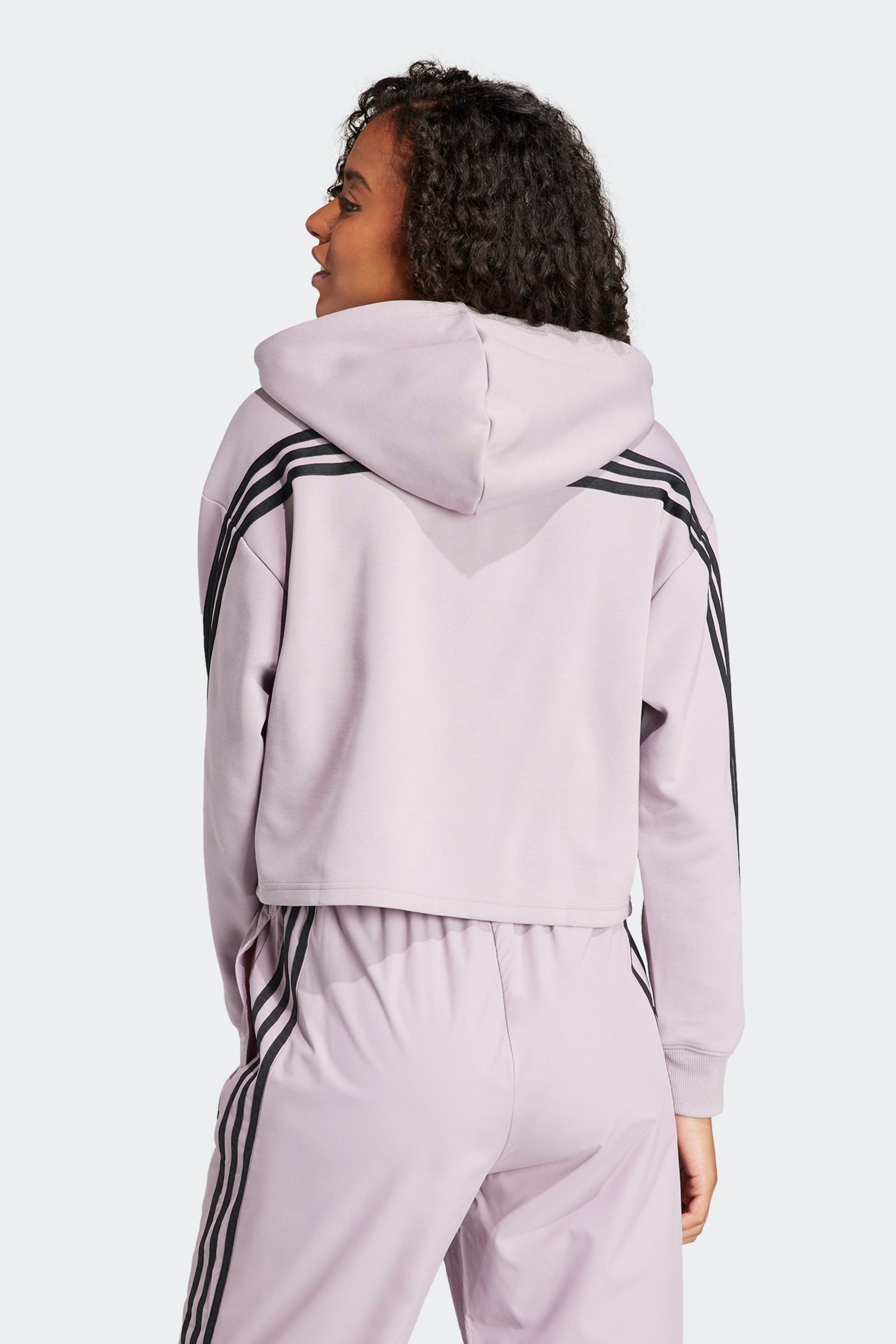 adidas Purple Sportswear Future Icons 3-Stripes Hoodie - Image 2 of 7