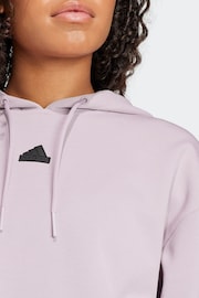 adidas Purple Sportswear Future Icons 3-Stripes Hoodie - Image 5 of 7
