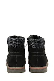 Lotus Black Lace-Up Ankle Boots - Image 3 of 4