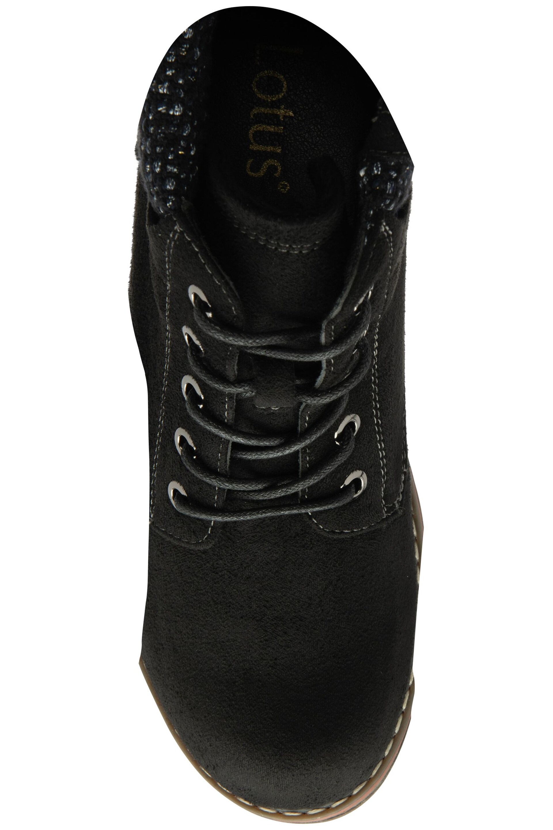 Lotus Black Lace-Up Ankle Boots - Image 4 of 4
