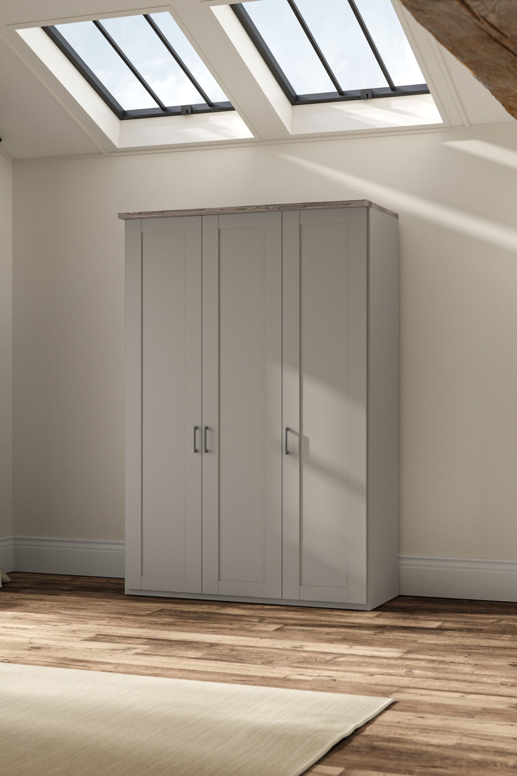 Pebble top grey wardrobe
