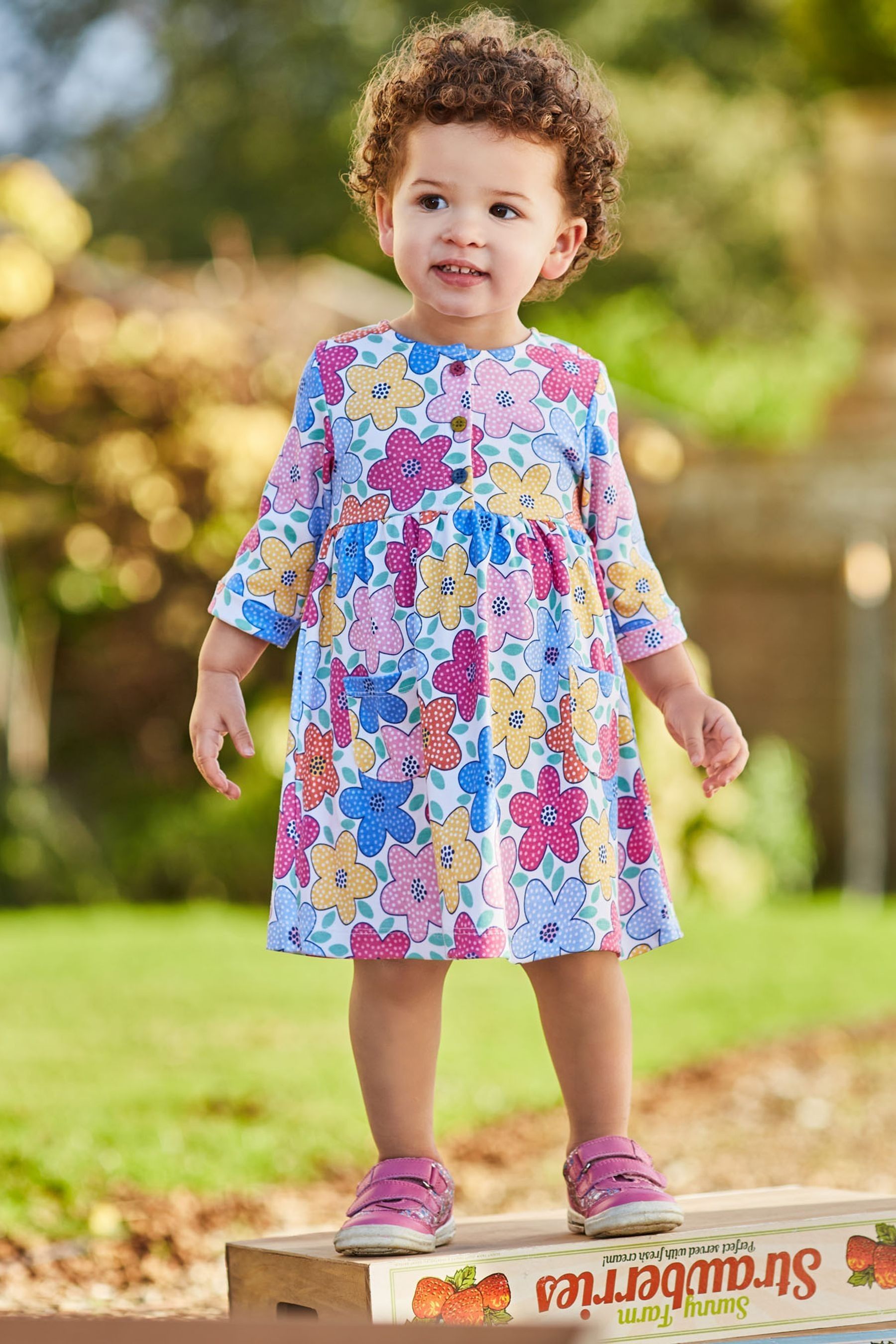 Buy JoJo Maman Bebe White Girls Bold Floral Print Dress from the Next UK online shop