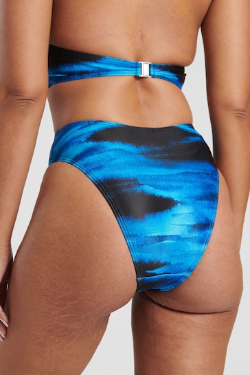 South Beach Blue Printed Twisted Detail Bikini Set