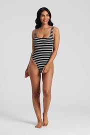 South Beach Monochrome Crinkle Textured Scoop Neck Swimsuit - Image 5 of 6