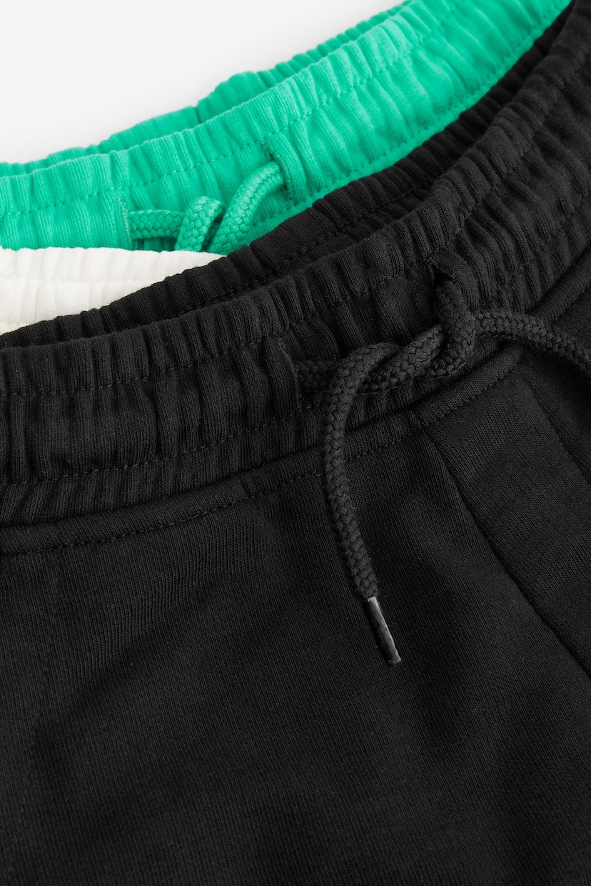 Green/Black/Off White 3 Pack Basic Jersey Shorts (3-16yrs) - Image 6 of 6