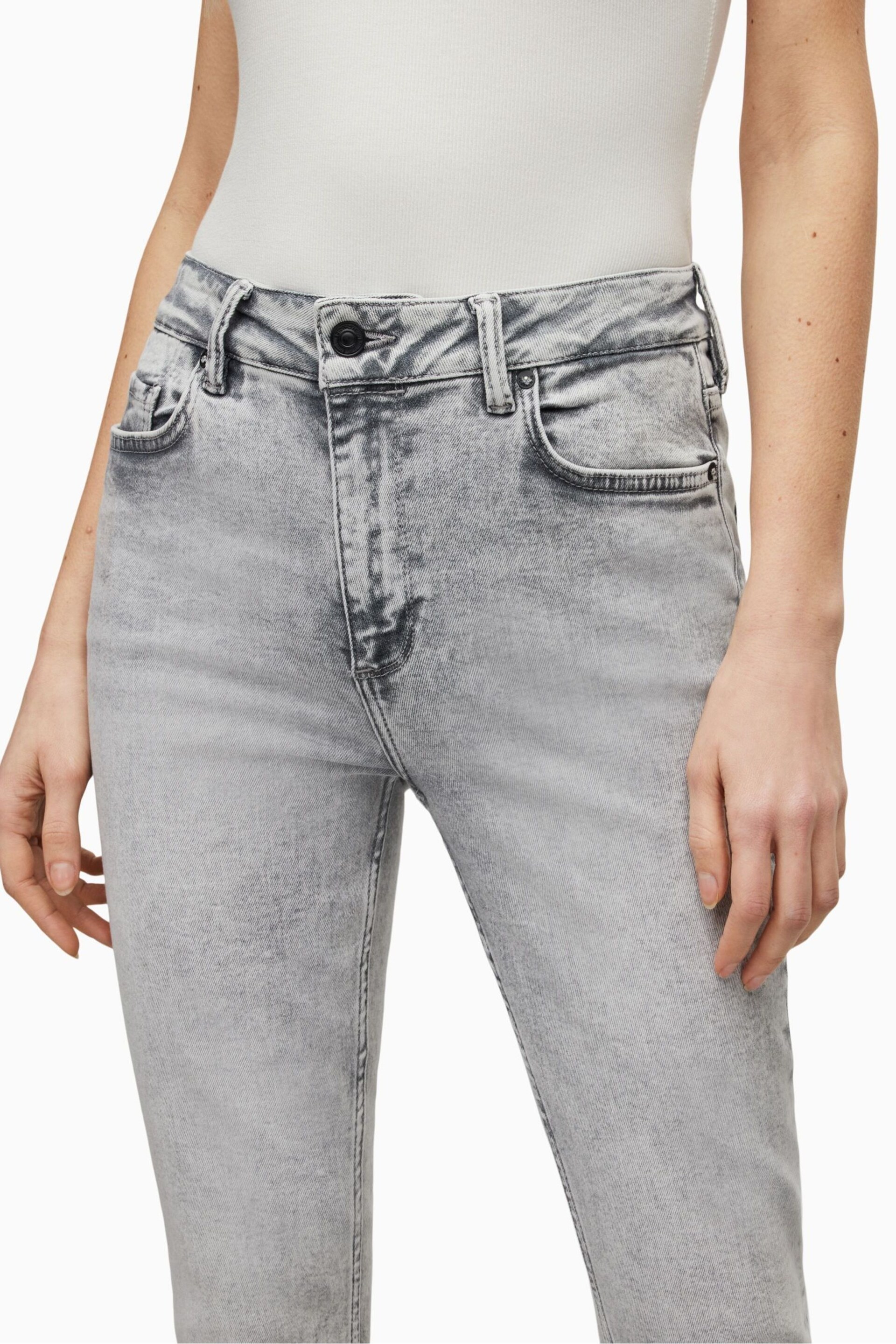 AllSaints Grey Dax Jeans - Image 4 of 6
