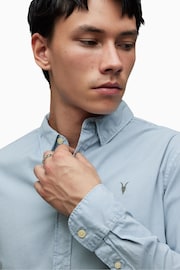 AllSaints Blue Hawthorne Long Sleeved Shirt - Image 3 of 4