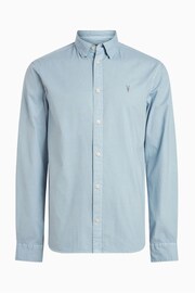 AllSaints Blue Hawthorne Long Sleeved Shirt - Image 4 of 4