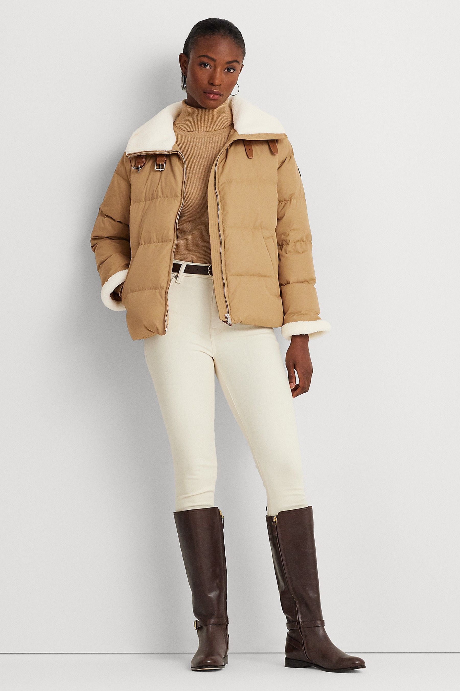 Ralph lauren faux shearling moto jacket clearance