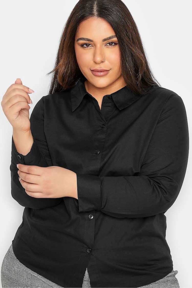 PixieGirl Petite Black Fitted 100% Cotton Shirt - Image 4 of 4