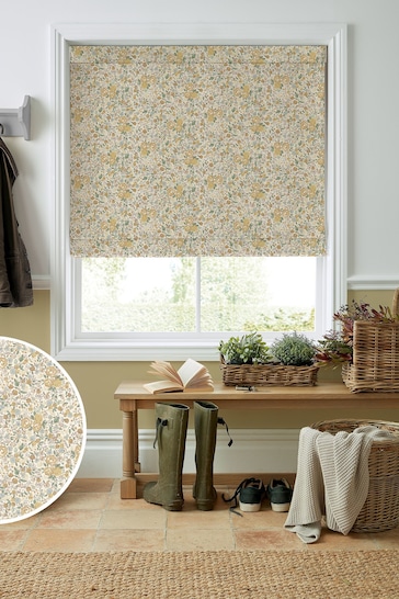 Laura Ashley Pale Gold Rowena Made to Measure Roman Blinds