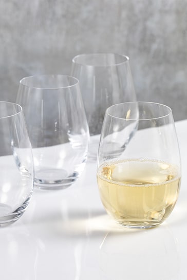 Mikasa Set of 4 Clear Julie Stemless Wine Glasses