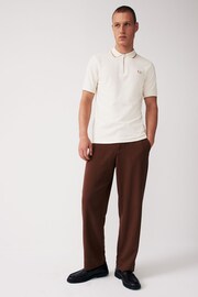 Fred Perry Crepe Pique Zip Neck Polo Shirt - Image 3 of 4