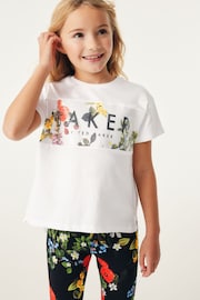 Baker by Ted Baker Floral Leggings and Sequin 100% Cotton T-Shirt Set - Image 3 of 10