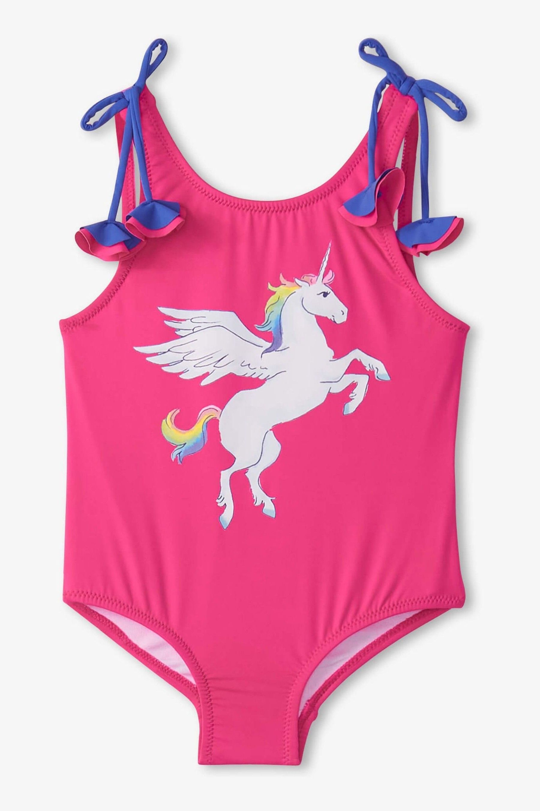 Hatley Pink Rainbow Unicorn Shoulder Bow Swimsuit
