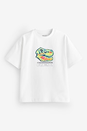White Skull Dino Relaxed Fit Short Sleeve Graphic T-Shirt (3-16yrs) - Image 1 of 3