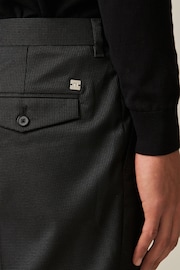 Black Slim Textured Smart Trousers - Image 10 of 11